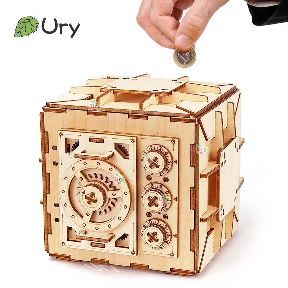 Kids Education Money - Ury 3d quebra-cabeça de madeira senha