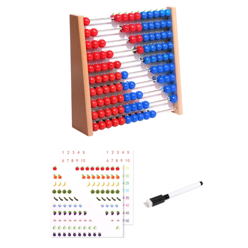 Abacus Counting Bead - Ábaco com contas vermelhas e azuis,