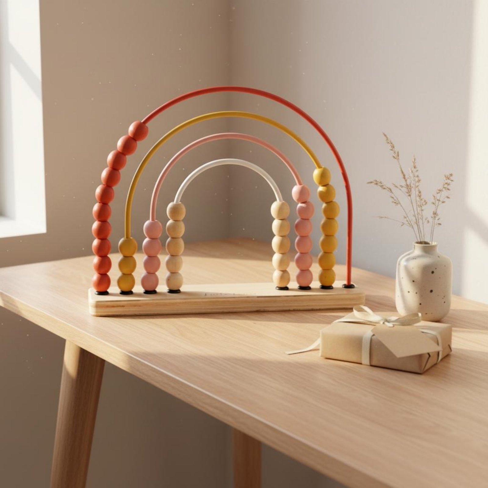 Abacus Counting Bead - Brinquedo de Ábaco Arco-Íris que Desenvolve