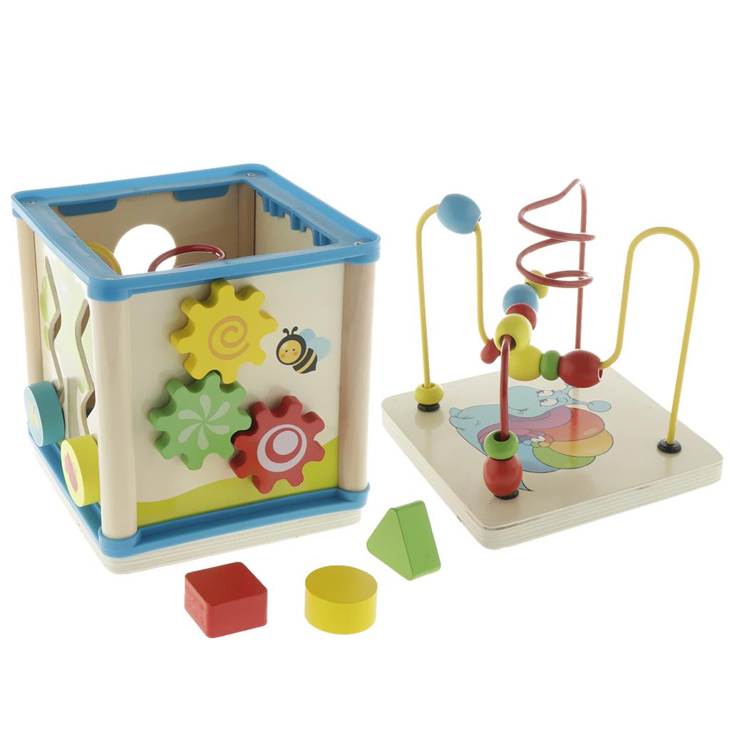 Abacus Counting Bead - Cubo de Atividades de Madeira Quebra-Cabeça