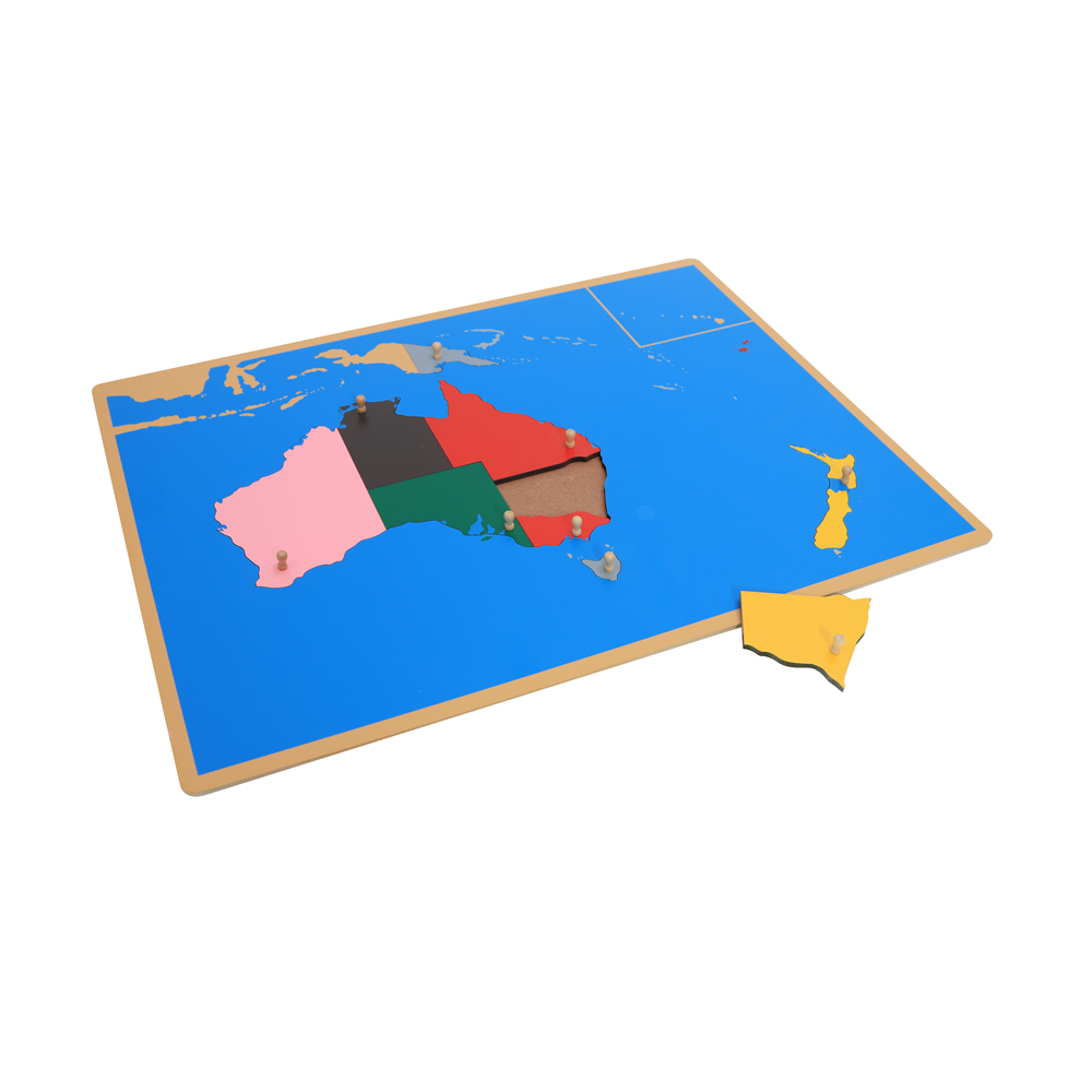 Kids Education In Australia - Mapa de quebra-cabeça de madeira da