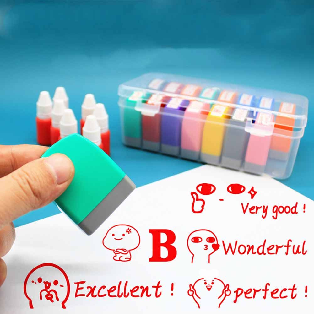English Kids Education - Self-Ink Encouragement Stamp, Inglês Comentário Stamp,