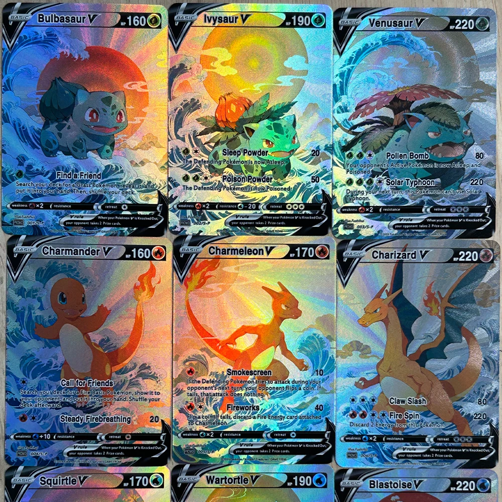 English Kids Education - 9 Pçs/set DIY Anime PTCG Coleção