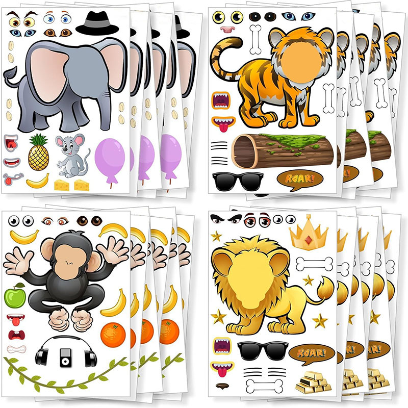 Kids Education Money - Cartoon Safari Animais Adesivos para crianças,