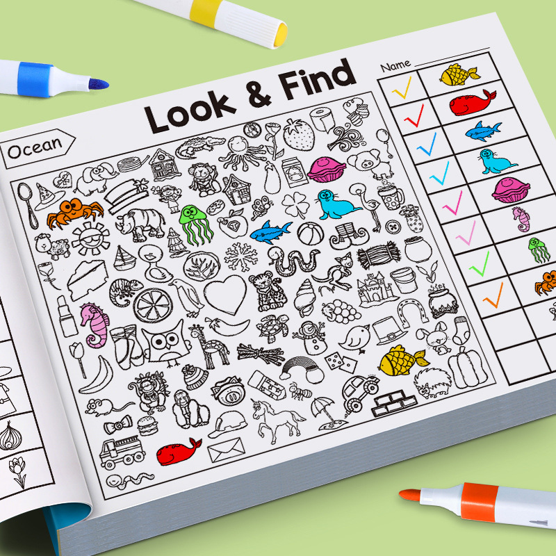 Livro de atividades de busca d - Kids Education Book avaliação e preço