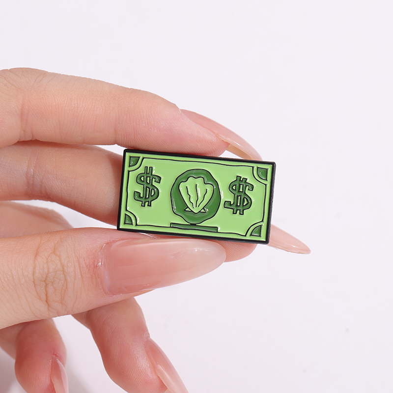 Verde usd símbolo esmalte pino - Kids Education Money avaliação e preço