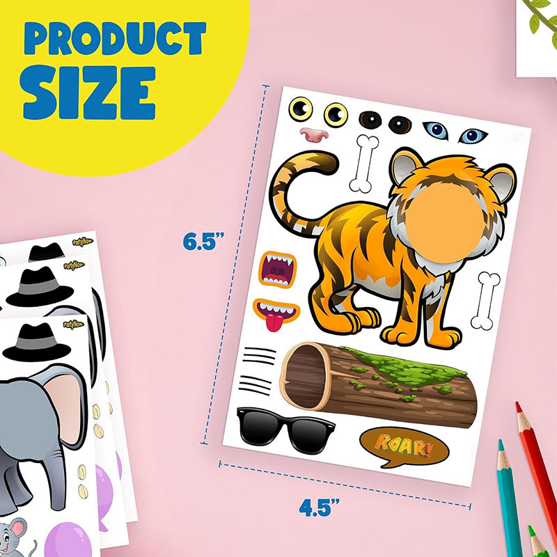 Cartoon Safari Animais Adesivo - Kids Education Money avaliação e preço